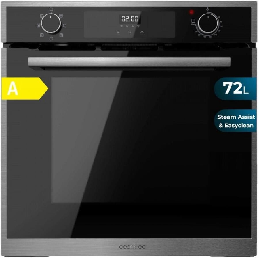 Cecotec Bolero Hexa M226000 Edge A oven 60 cm 2800 W capaciteit 72 liter 7 functies grillmodus fan assisted grill convectiemodus ontdooiing Steam Base X2 Steam EasyClean Steam Assist