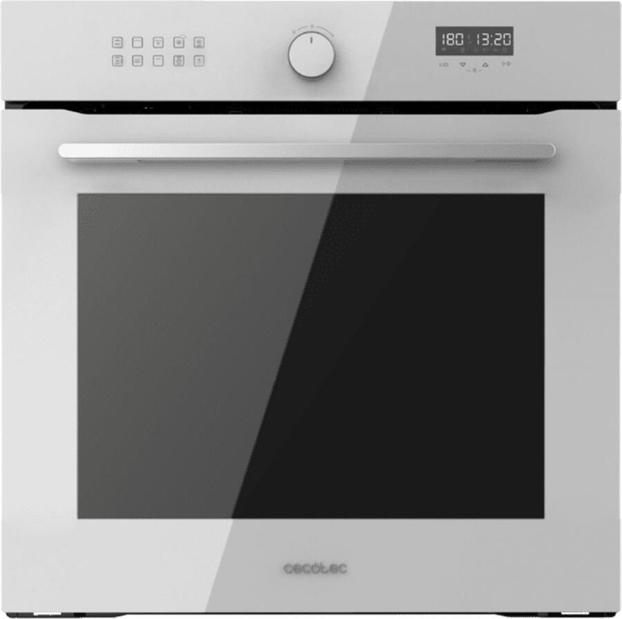 Cecotec Inbouw Multifunctionele Oven 60cm Bolero Hexa AF316000 Glass White A. 3400W 81L Capaciteit 11 Functies met Airfryer Master Pizza Master Steam Assist Steam EasyClean 3D Cooking Ontdooien