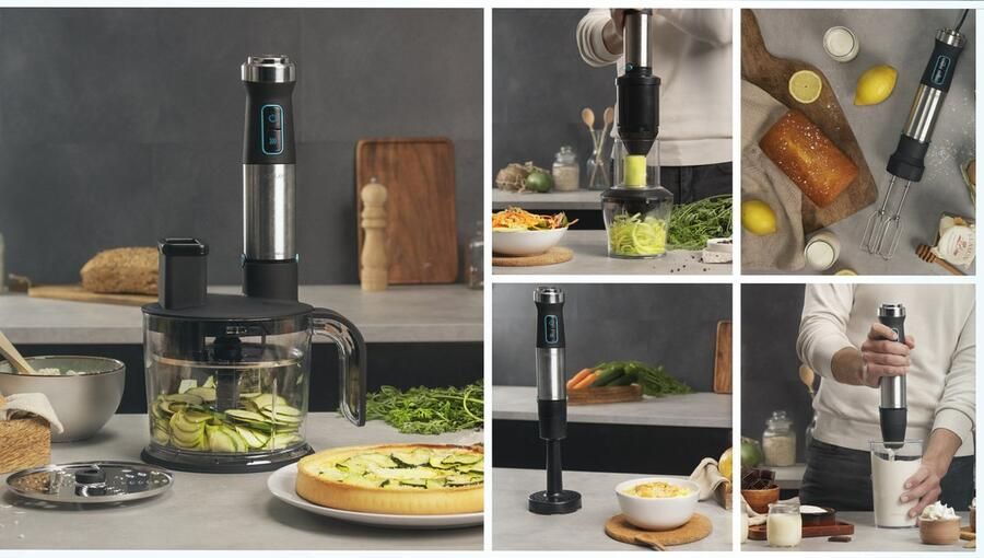 Cecotec Stabmixer Power TitanBlack 1500 XL TotalMix. 1500 W CrossBlades Technologie mit 4-Klinge-Blättern mit schwarzer Titan-Beschichtung extralangem Fuß Spritzschutz-Klingeneinsatz 800-ml-Glas