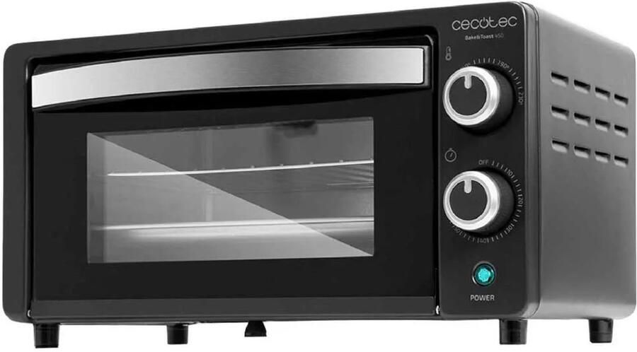 Cecotec Tischofen Bake&Toast 1090 Black 10 L 1000 W 60-Minuten-Timer Temperaturregelung bis zu 230ºC Backblech Grillrost und Zange mit Griff