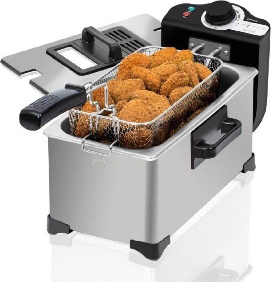 Cecotec CleanFry 3L volledig roestvrijstalen elektrische friteuse capaciteit 3 l temperatuur tot 190ºC 2000W