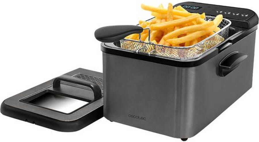 Cecotec Cleanfry Luxury 3000 Dark 3.2 liter olio friggitrice. 2400 W waterbestendig rood 5 stuks OilClean filter 04313