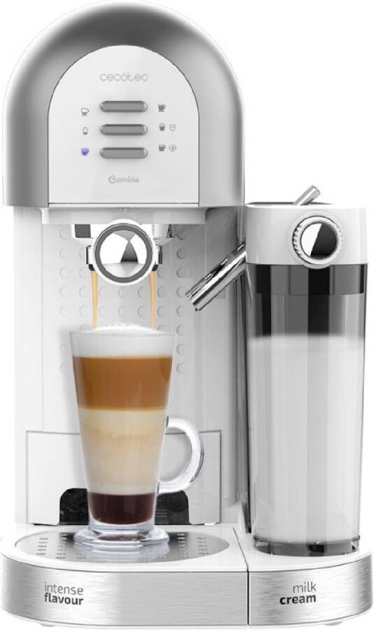 Cecotec Halfautomatische koffie Power Instant-ccino 20 Chic Serie Bianca. voor gemalen en capsulekoffie 20 repen melktank 0 7