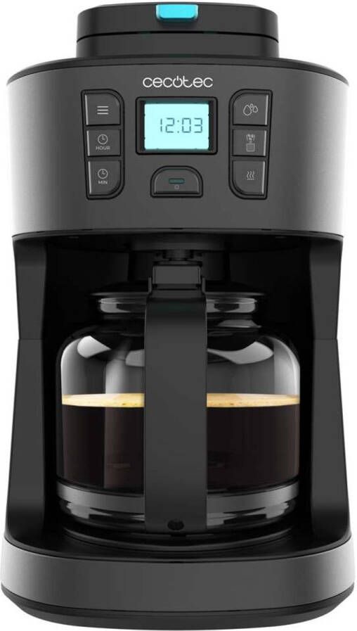 Cecotec Grind & Drop Koffiezetapparaat met Ingebouwde Bonenmaler 1.8 Liter 15 Kopjes Ingebouwde Koffie Grinder Filterkoffie met Glazen Kan