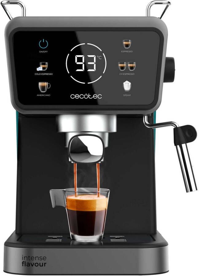 Cecotec Power Espressomachine ColdBrew Systeem Ingebouwd Stoompijpje en Kopjesverwarmer Touchscreen Bediening en Afneembaar Reservoir