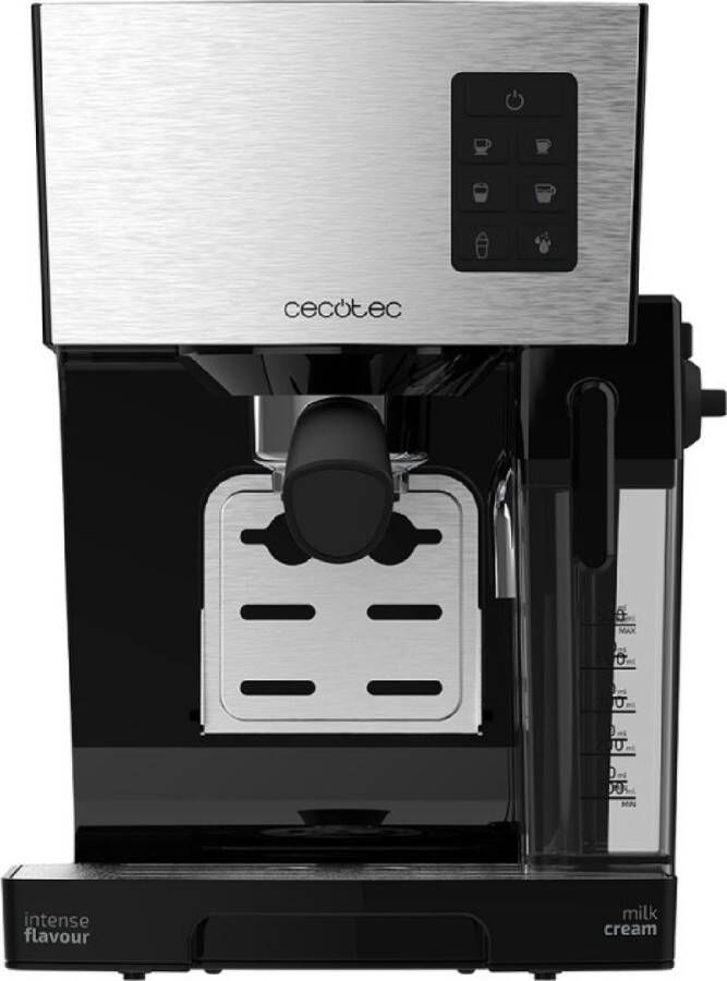 Cecotec Power Instant-ccino Halbautomatische Espressomaschine Milchtank Cappuccino in einem Schritt 20 bar Druck und Thermoblocksystem Edelstahl