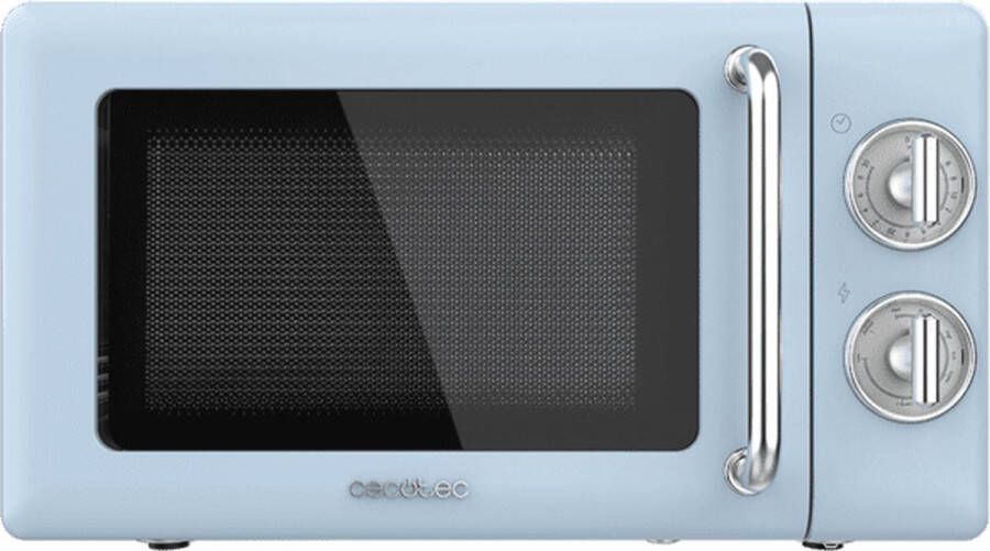 Cecotec Proclean 3110 Retro Blue Mechanische magnetron met grill 700 W in 6 standen timer tot 30 minuten ontdooimodus vintag