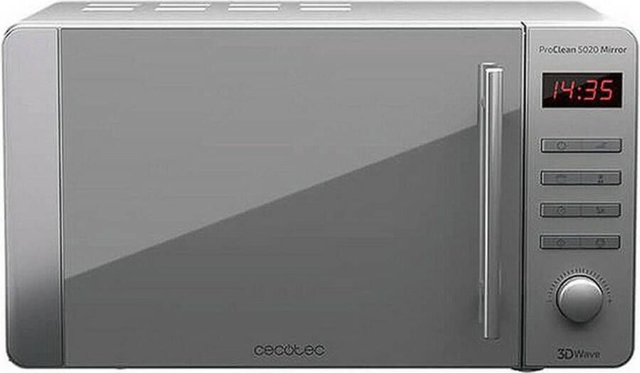 Cecotec Solo Magnetron met draaiplateau (20L) 8 Automatische programma's Vrijstaande microwave met ontdooifunctie Klok en 60 minuten timer 700W Zilver
