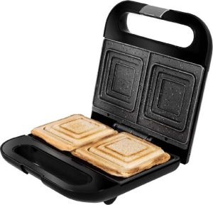 Cecotec Rock`n Toast Squared Sandwichapparaat antiaanbaklaag capaciteit voor 2 sandwiches vierkant oppervlak koudtaktgreep