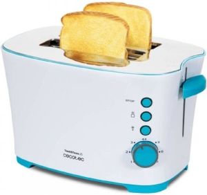 Cecotec Toast & Taste 2S broodrooster 7 vermogensniveaus geschikt voor 2 toast 3 functies (braden opwarmen ontdooien)
