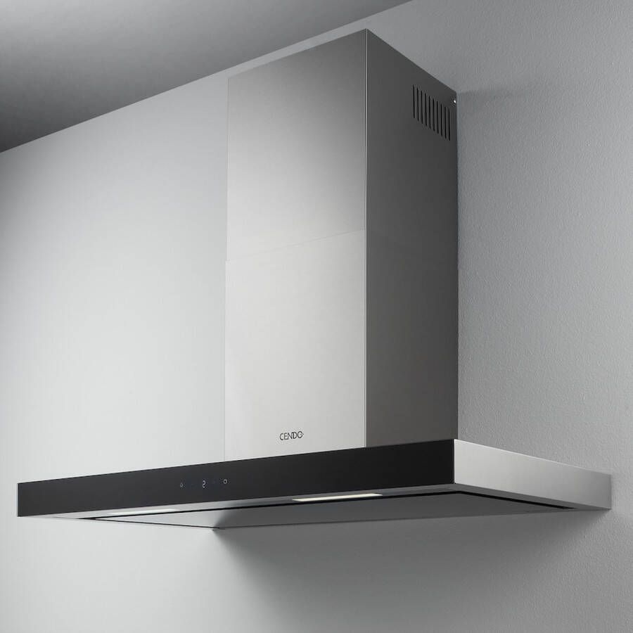 CENDO KR5690EPDZ-V2 Wand Afzuigkap 90 cm Randafzuiging Zwart Afgewerkt 650 M³ H A++ Fluisterstil