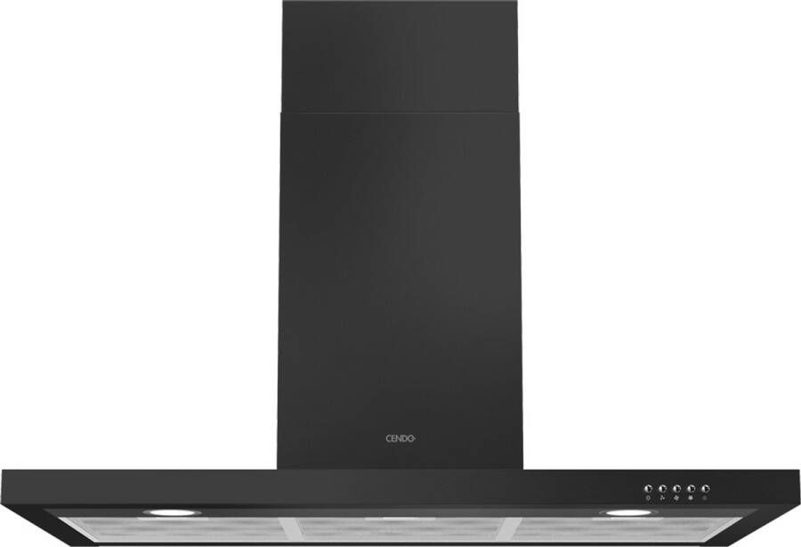 CENDO BMB5090PDZ Wand Afzuigkap 90 cm Zwart 730 m³ h