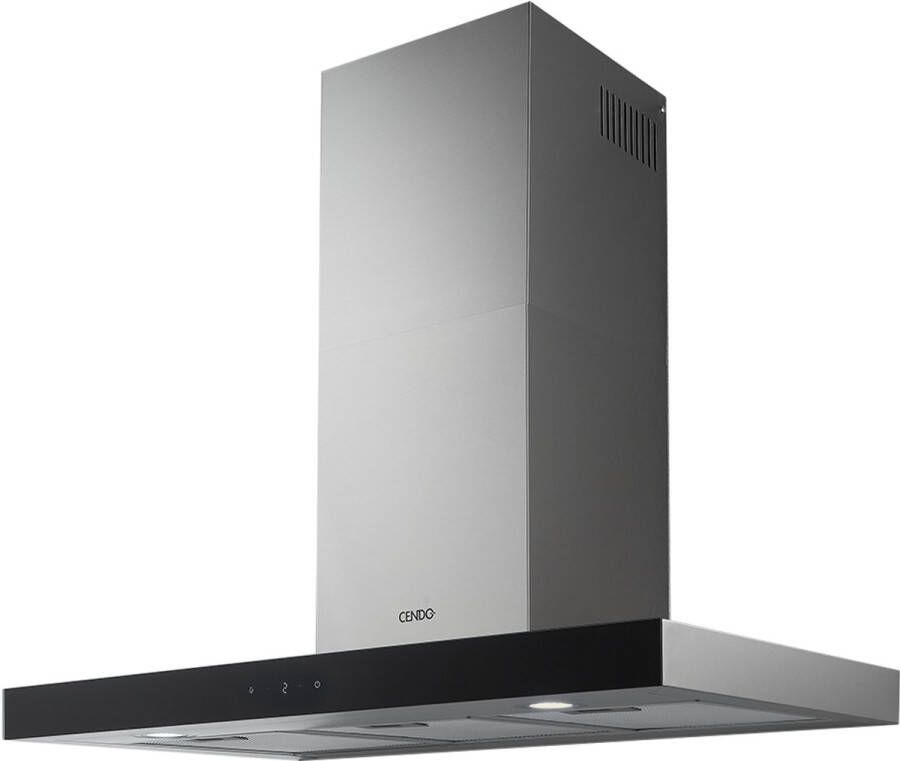 CENDO KR5590EPDZ-V2 Wand Afzuigkap 90 cm RVS Zwart Afgewerkt 650 m³ h A++ Fluisterstil