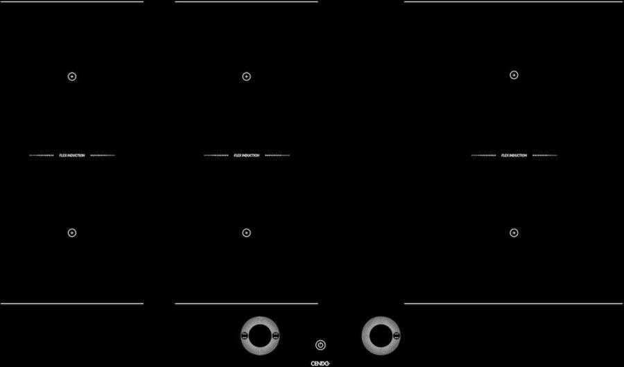 CENDO KR99FI3TS-V2 Flex Inductie Kookplaat 6 zones Facet geslepen 90 cm