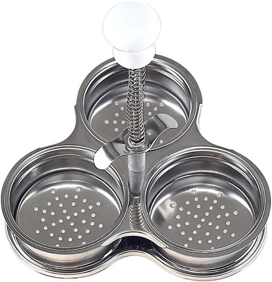 CENPEK Allecto Roestvrijstalen Eierkoker Niet-Klevend Keukenaccessoires Eieren Pocheren Stoommand Geschikt voor Ontbijt Zilver