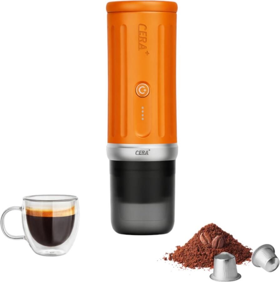 Cera+ Cerapresso draagbare espressomachine 3e gen 13500 mAh batterij tot 8 kopjes zonder opladen 150s tot 96°C cups en gemalen koffie dubbele espresso draagbare koffiemachine koffiemaker reis & camping koffiezetapparaat 12 volt - Foto 2