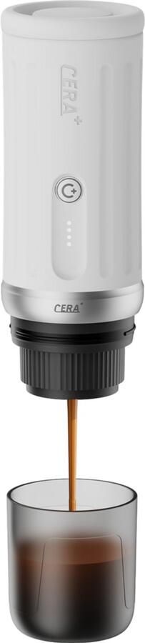 Cera+ Cerapresso draagbare espressomachine 3e gen 13500 mAh batterij tot 8 kopjes zonder opladen 150s tot 96°C cups en gemalen koffie dubbele espresso draagbare koffiemachine koffiemaker reis & camping koffiezetapparaat 12 volt