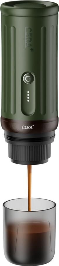 Cera+ Cerapresso draagbare espressomachine 3e gen 13500 mAh batterij tot 8 kopjes zonder opladen 150s tot 96°C cups en gemalen koffie dubbele espresso draagbare koffiemachine koffiemaker reis & camping koffiezetapparaat 12 volt