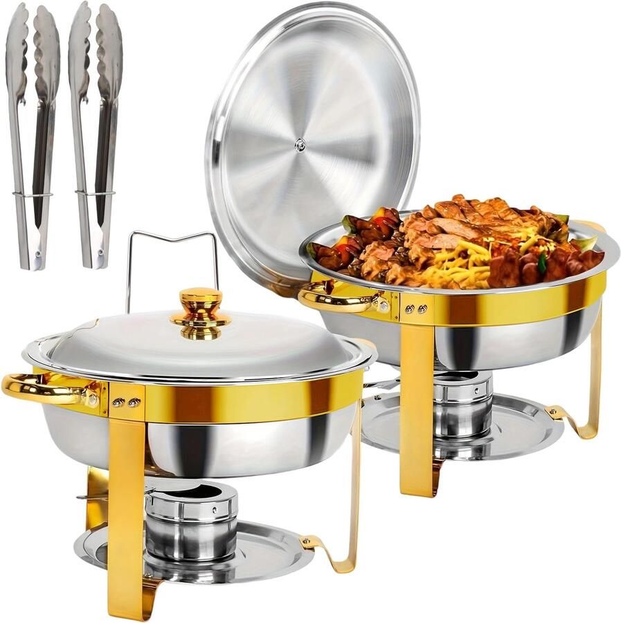 Chafing Dish Buffet Set 2 Pack 4.5L Ronde Warmhoudschalen