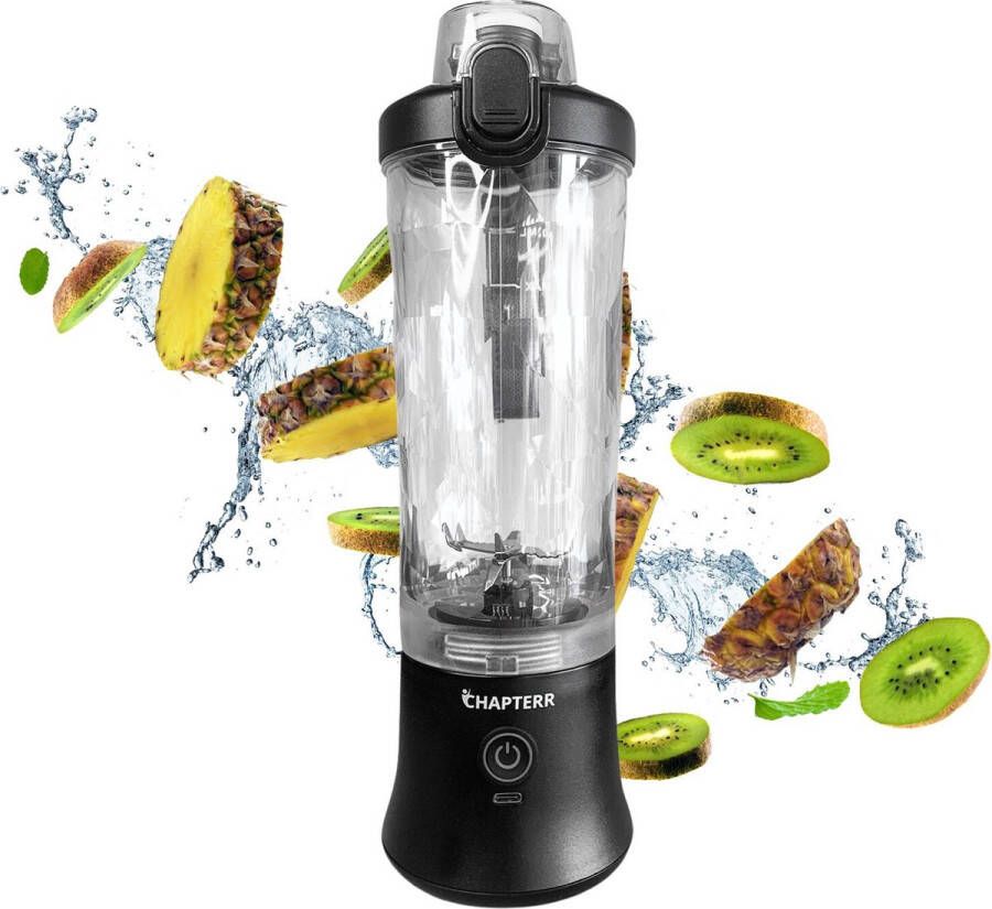 Chapterr Draagbare Blender 6 Mesjes 4000mAh 600ML LED-verlichting Portable Blender to go Mini Juicer Smoothie Maker Draadloos