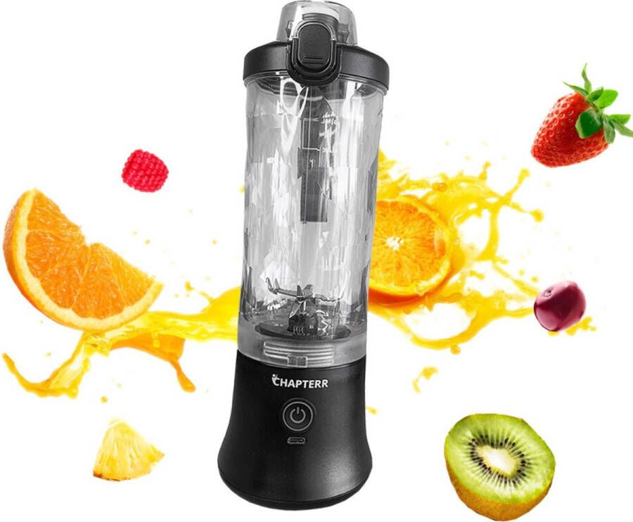 Chapterr Draagbare Blender 6 Mesjes 4000mAh 600ML LED-verlichting Portable Blender to go Mini Juicer Smoothie Maker Draadloos - Foto 2