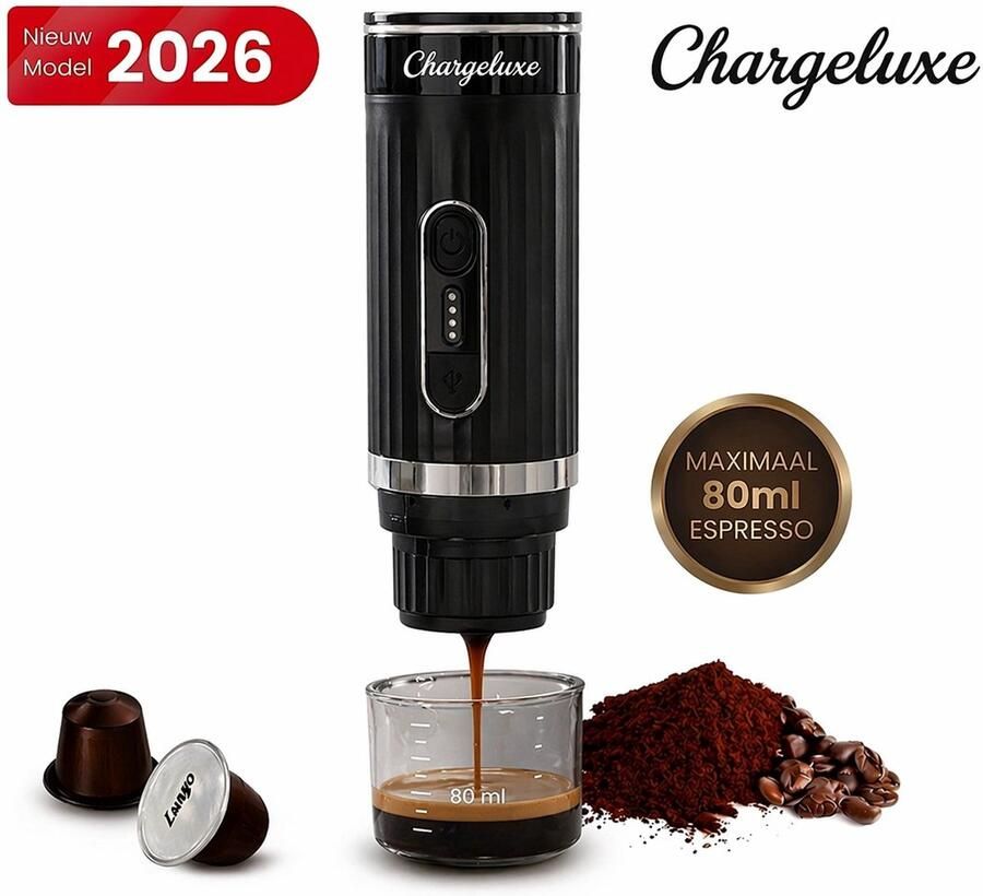 Chargelux e – Draagbare Elektrische Espressomachine – Draagbaar Koffiezetapparaat– Oplaadbaar koffiezetapparaat-Dolce Gusto Capsules & Gemalen koffie- Reis & Camping Koffiezetapparaat 12 volt-Oplaadbaar-Espressomachine-gadgets - Foto 5