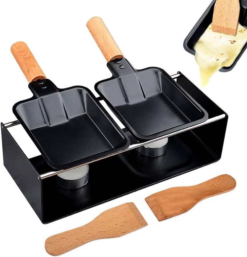 Cheese Melter Raclette Grill Set met Houten Handvat