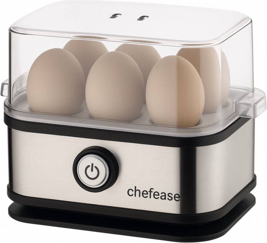 Chefease CH-6000 Elektrische Eierkoker Voor 6 eieren Automatische stop Incl. maatbeker en eierprikker