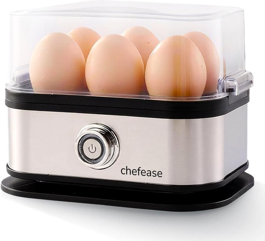 Chefease CH-6000 Elektrische Eierkoker Voor 6 eieren Automatische stop Incl. maatbeker en eierprikker