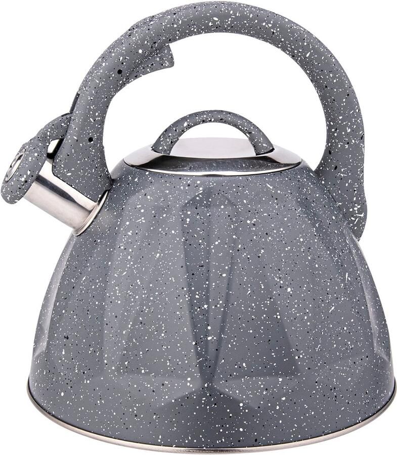 Cheffinger Fluitketel 3L Inductie Compatibel met Marmeren Design Grijs