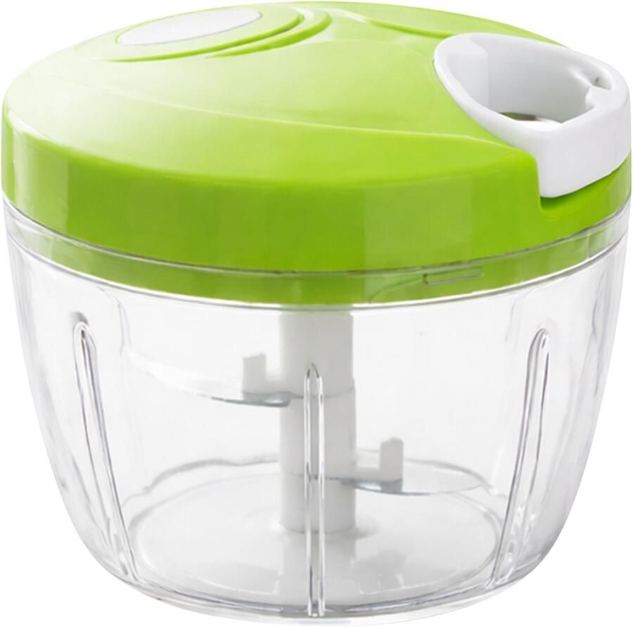 Cheffinger Mini Hakmolen met Trekkoord Capaciteit 500 ml met 3 Roestvrijstalen Messen Groen