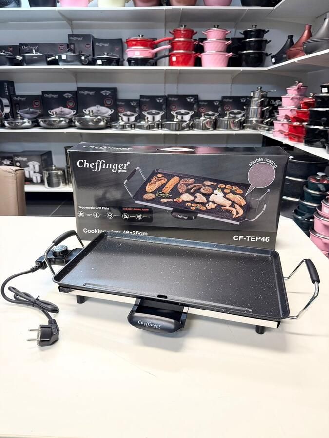 Cheffinger Teppanyaki Grillplaat 46cm 1360W Gourmet Tafelgrill