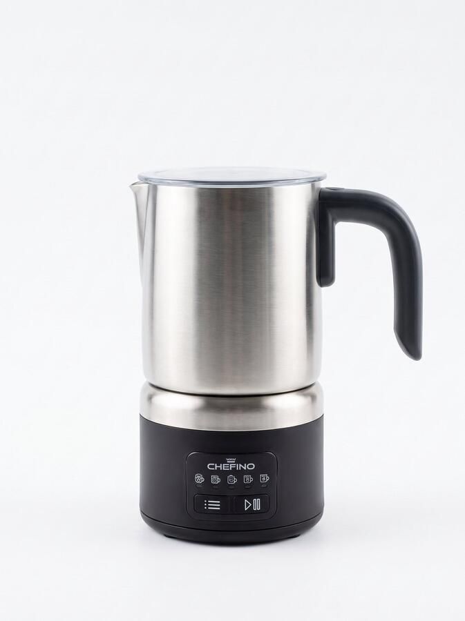 Chefino Elektrische Melkopschuimer – 5 Programma s – Warme & Koude Melk – Melkschuimer en Melkverwarmer – RVS Kan – Automatische Melkopschuimer voor Cappuccino & Latte