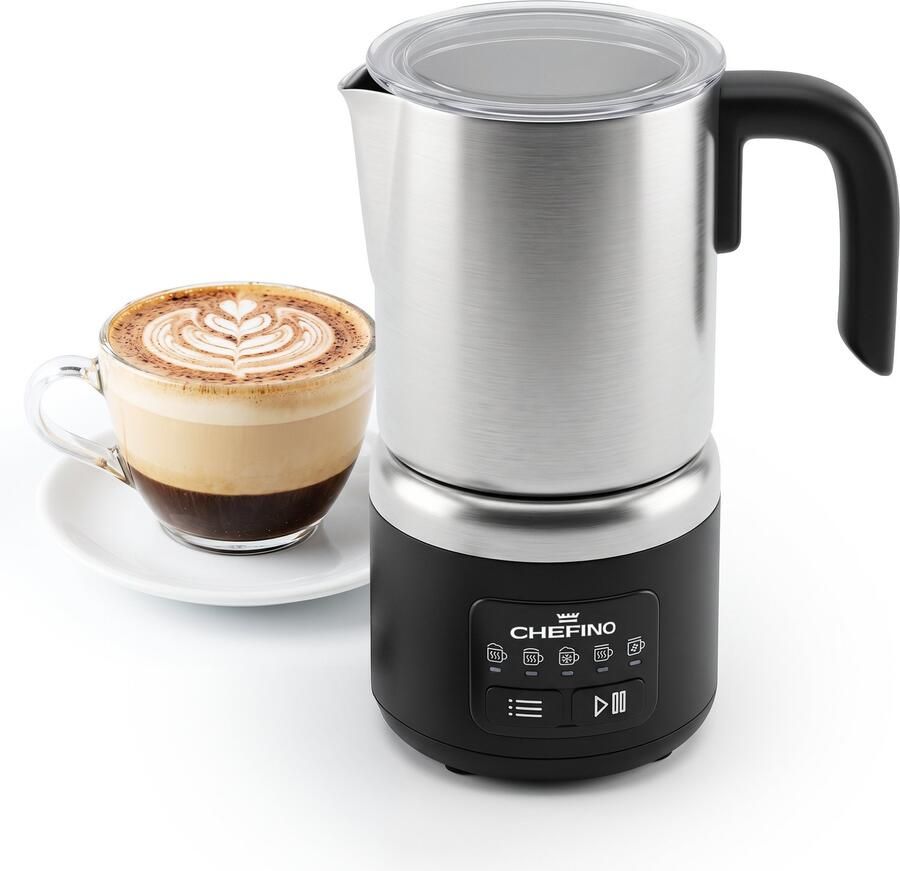 Chefino Elektrische Melkopschuimer – 5 Programma s – Warme & Koude Melk – Melkschuimer en Melkverwarmer – RVS Kan – Automatische Melkopschuimer voor Cappuccino & Latte - Foto 2