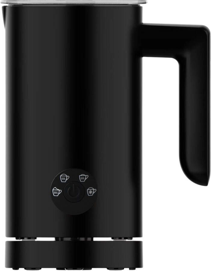 Chefino Elektrische Melkopschuimer – 4 Programma s – Voor Warm & Koud Melkschuim – 500W – 300 ml – Automatische Melkverwarmer met Antiaanbaklaag – Zwart