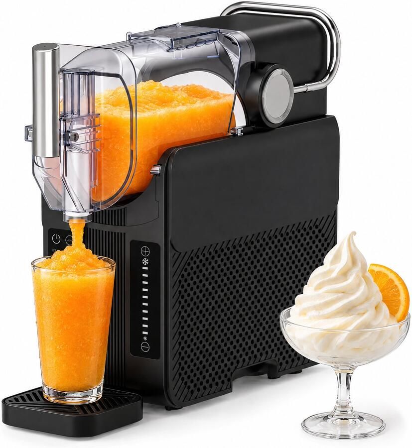 Cheqo IJsmachine en Slush Machine 2 in 1 Slushmachine Slushy Maker Slushie Maker Slush Puppy Machine Softijsmachine Milkshake Maker Frozen Cocktail Machine Smoothie Machine voor IJskoffie met Tapkraan voor Thuis en Kinderen