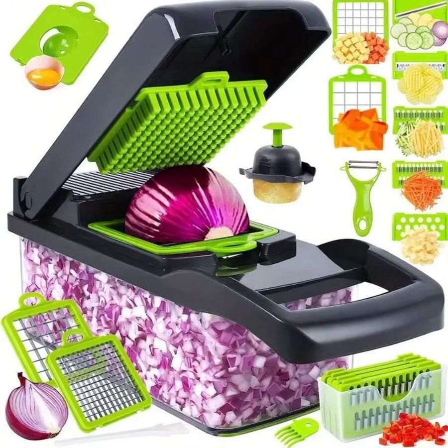 Cherrys Finds Groentehakker Uiensnijder Uienhakker Groentesnijder Handmatig Hakmolen Must have voor in de keuken!