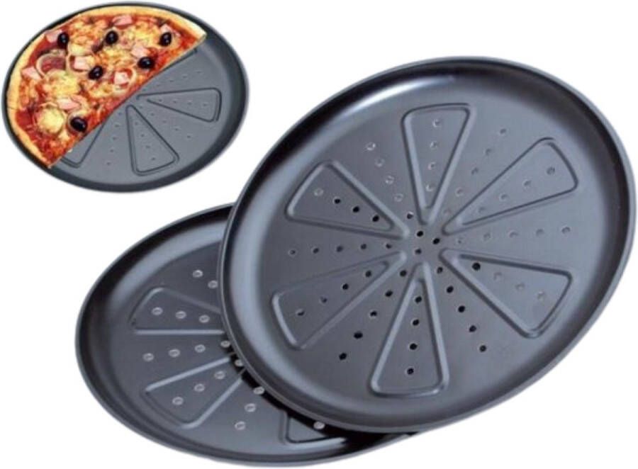 CHG Winkrs 2 Stuks Pizza Blik Bakblik |Pizzaplaat Non stick Pizzablik 28cm voor in de oven