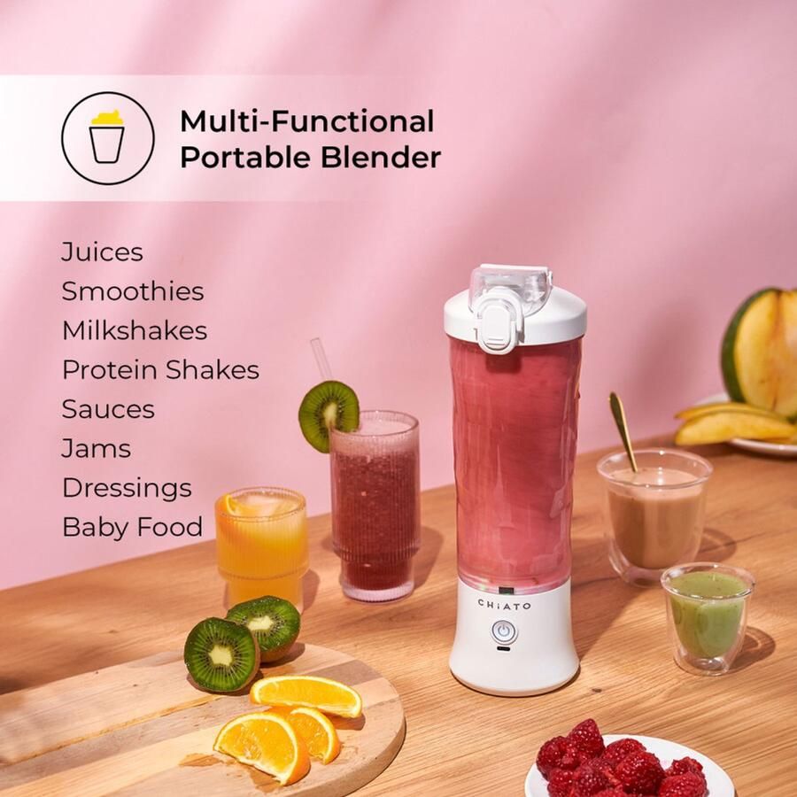 CHiATO blendPLAY Travel Draagbare blender 600ml Wit