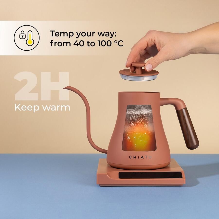 CHiATO flowPLAY Gooseneck Electric kettle Ltd. Ed. 0.6 l Terracotta - Foto 2