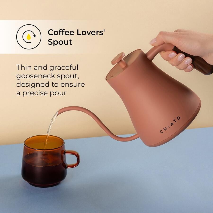 CHiATO flowPLAY Gooseneck Electric kettle Ltd. Ed. 0.6 l Terracotta - Foto 3
