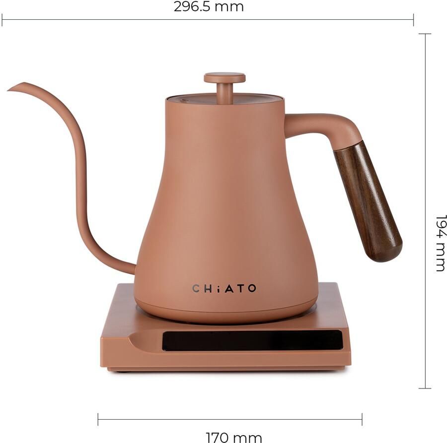 CHiATO flowPLAY Gooseneck Electric kettle Ltd. Ed. 0.6 l Terracotta - Foto 4