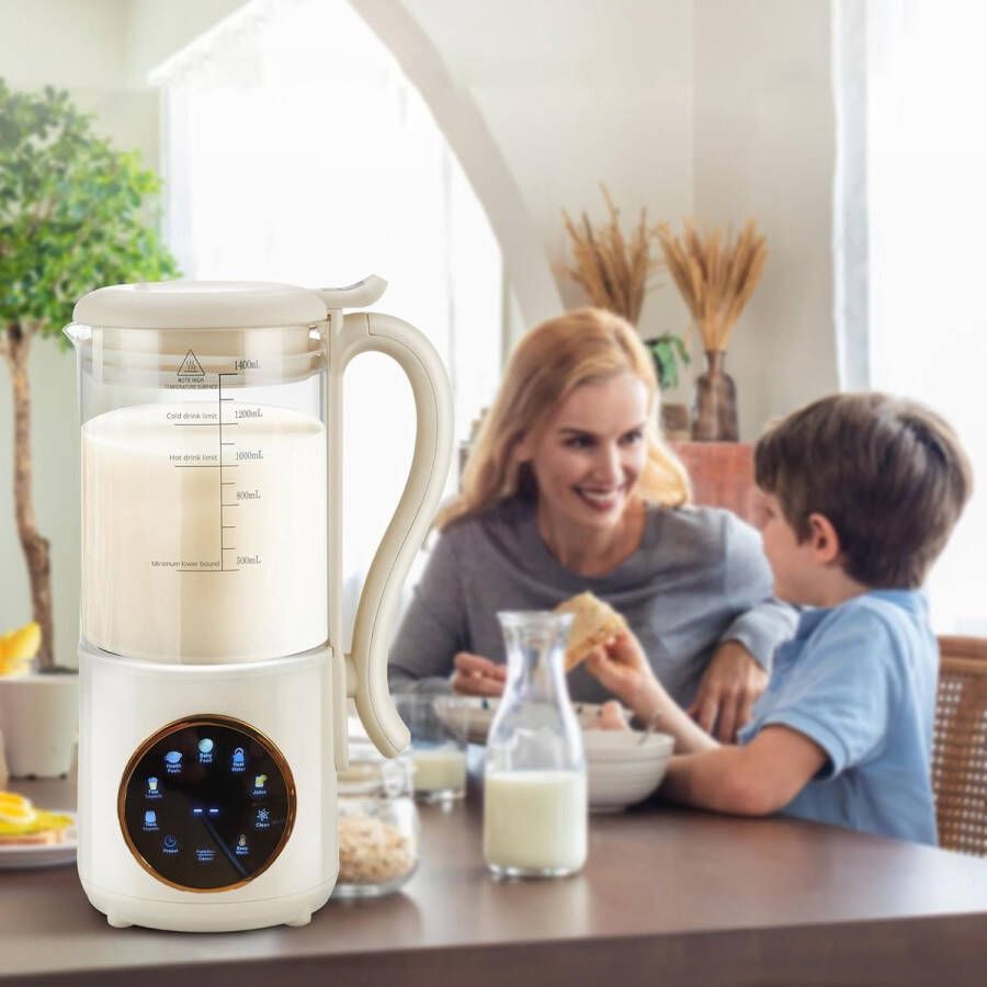 CHIWIN 1.4L Standmixer 9 Functies LED Touchscreen 16 Bladen Voor Sappen Soepen en Groenten Stille Draagbare Blender met Timer Keukenmachine voor Gezondheidsdranken