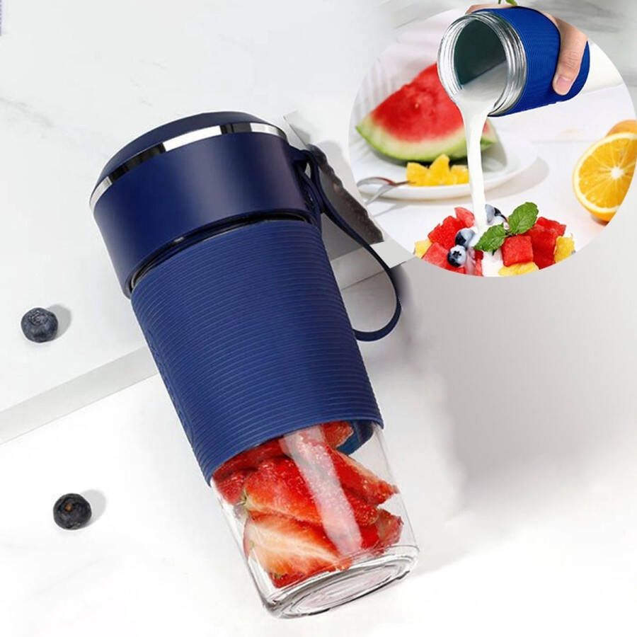 CHIWIN Draagbare Blender Draadloze Mini Blender to go 150W Portable Blender 300ml USB Oplaadbaar 4 RVS Messen Veilig materiaal Eenvoudig Schoon te Maken Perfect voor Smoothies & Fresh Juices