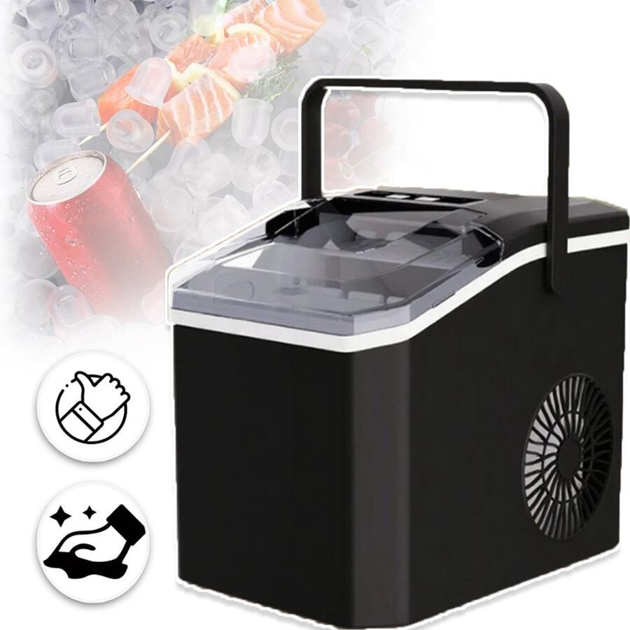 CHOOLY 2 Maten Ijsblokjes Elektrische Maker 1.3L Watertank Draagbare Ijsmachine Met Handvat-Perfect Voor Thuiskantoor Camping Camper Party Bar