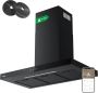 Ciarra CBCB9102 90cm Afzuigkap Zwart met WiFi inclusief set koolstoffilters – 650m3 – DC motor energieklasse A+++ - Thumbnail 1
