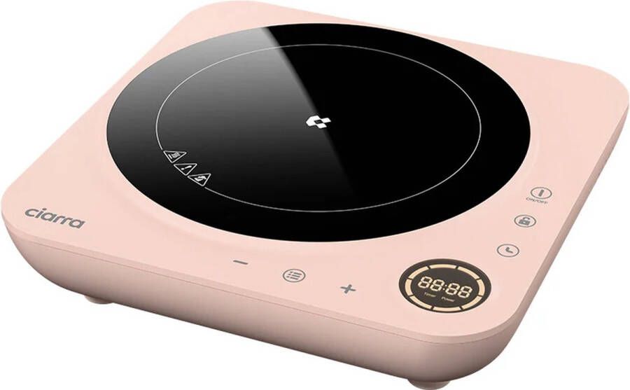 Ciarra CBTIH1A-P Donut Enkele Design Inductiekookplaat 2000W met 4 uurs timer Sakura Candy Roze