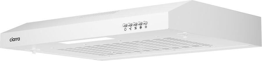 Ciarra CAW6903A- Onderbouwafzuigkap 60 cm Afzuigkap Recirculatie & Afvoer 220 m³ u LED Wit