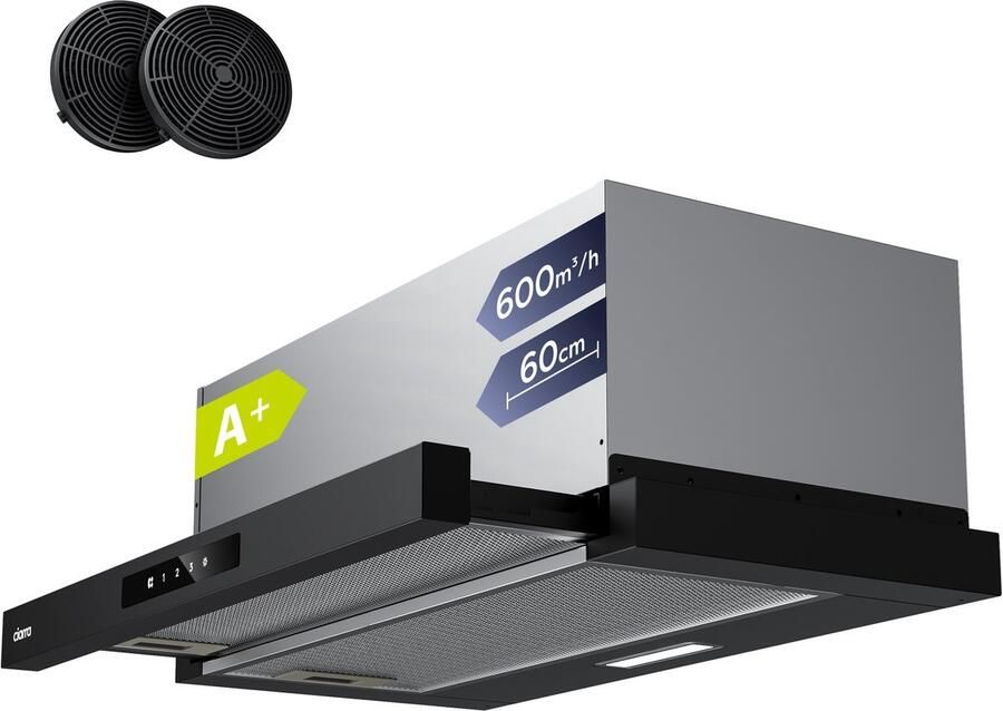 Ciarra CBCB6909A-OW 60 cm vlakscherm inbouwafzuigkap Klasse A+ 580m3 Touchbediening LED-verlichting