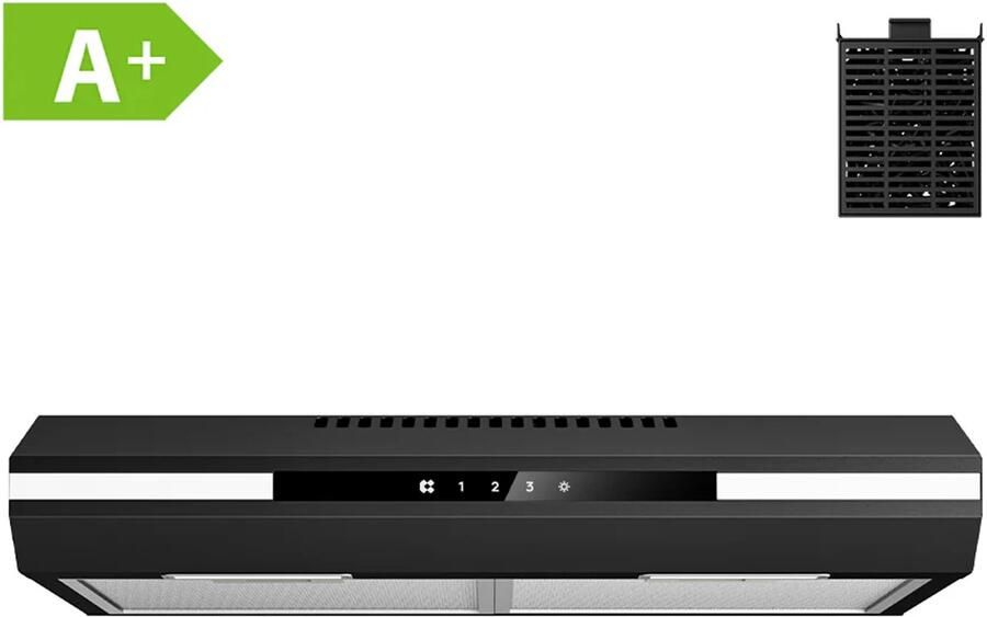 Ciarra CBCB6921 onderbouw afzuigkap zwart 330m3 klasse A+ Touch control